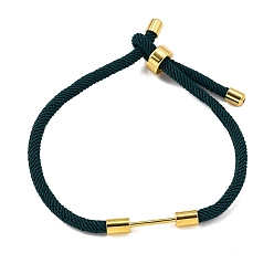 Прусский Синий Плетеный браслет из нейлонового шнура, с латунной фурнитурой , реальный 18 k позолоченный, берлинская лазурь, 9-1/2 дюйм (24 см), ссылка: 24x4 mm