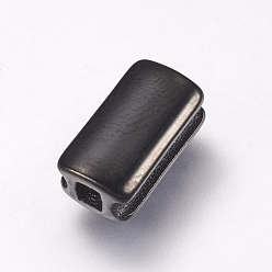 Electrophoresis Black 304 Stainless Steel Slide Charms, Rectangle, Electrophoresis Black, 10x5.5x4mm, Hole: 2mm