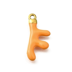Сэнди Коричневый 304 подвески из нержавеющей стали, с эмалью, ионное покрытие (ip), золотые, очарование в форме коралла, песчаный коричневый, 23.5x11x3 мм, отверстие : 1.6 мм
