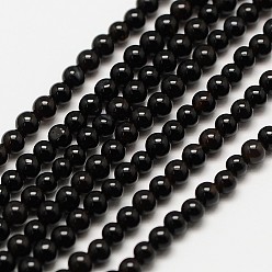 Black Onyx Natural Black Onyx Round Bead Strands, Dyed, 3mm, Hole: 0.8mm, about 116pcs/strand, 15.5 inch