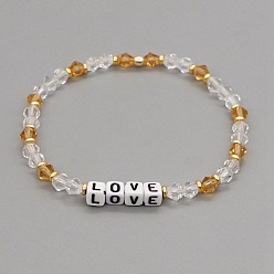 C-B210020A Bohemian Crystal Alphabet Bracelet - Minimalist, Personalized, Women's Hand Chain.