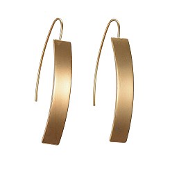 Golden Ion Plating(IP) 304 Stainless Steel Dangle Earrings, Rectangle, Golden, 46mm, Pin: 0.7mm