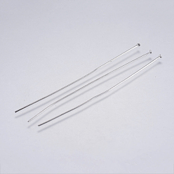 Stainless Steel Color 304 Stainless Steel Flat Head Pins, Stainless Steel Color, 70x0.7mm, Head: 1.5mm