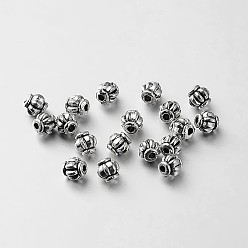 Antique Silver Tibetan Style Alloy Lantern Spacer Beads, Antique Silver, 4x4mm, Hole: 1mm