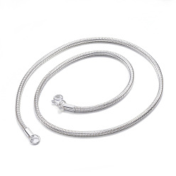 Silver 304 Stainless Steel Snake Chain Necklaces, with Lobster Claw Clasps, Silver Color Plated, 19.6 inch(50cm)