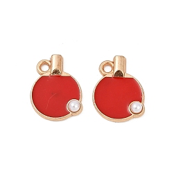 Другие Подвески из эмали и сплава, спортивные мячи подвески, золотой свет, настольный теннис ракетка, 17x13x3.5 мм, отверстие : 1.8 мм