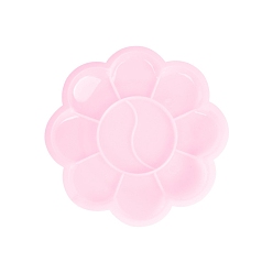 Pearl Pink Plum Blossom Shape Plastic Watercolor Oil Palette, Paint Color Mixing Trays, Pearl Pink, 8.5cm