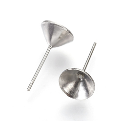 Stainless Steel Color 304 Stainless Steel Post Stud Earring Settings, for Pointed Back Xilion Rivoli Rhinestone, Stainless Steel Color, Fit For: 7mm Rhinestone, 16x8mm, Pin: 0.6mm