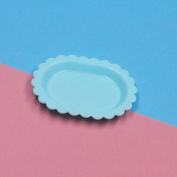 Светло-Голубой Пластиковая посуда мини модель, аксессуары для кукольного домика с микро-ландшафтом, притворяясь опорными украшениями, Небесно-голубой, 54x41 мм