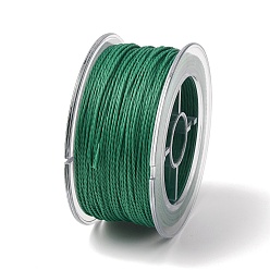 Темно-Зеленый Круглый вощеный полиэфирный шнур, витой шнур, темно-зеленый, 1 мм, около 49.21 ярдов (45 м) / рулон