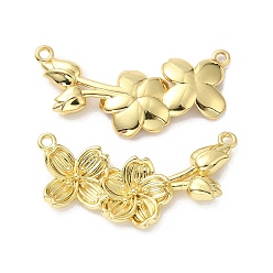 Real 18K Gold Plated Rack Plating Brass Pendants, Flower Charms, Long-Lasting Plated, Cadmium Free & Lead Free, Real 18K Gold Plated, 19x35x4mm, Hole: 1.6mm