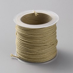 Caqui Oscuro 28m cordón de algodón, cuerda trenzada, con carrete de plástico, para colgar en la pared, artesanías, envoltorio de regalo, caqui oscuro, 1 mm, aproximadamente 30.62 yardas (28 m) / rollo