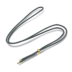 Slate Gray 2.5MM Adjustable Braided Nylon Cords Necklace Making, with Golden Brass Finding, Slate Gray, 27.56 inch(70cm)