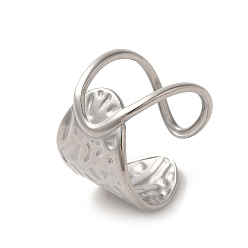 Stainless Steel Color 304 Stainless Steel Open Cuff Ring, Stainless Steel Color, Inner Diameter: 16.6mm