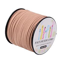 PeachPuff Faux Suede Cord, Faux Suede Lace, Paper Box Packing, PeachPuff, 3.0x1.4mm, about 98.43yards/roll(90m/roll)