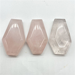 Rose Quartz Halloween Natural Rose Quartz Carved Coffin Figurines, Reiki Stones Statues for Energy Balancing Meditation Therapy, 19x30x7mm