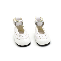 Белый Кукольная обувь из искусственной кожи, с кружевом, аксессуары для американских кукол, белые, 50x22x30 мм