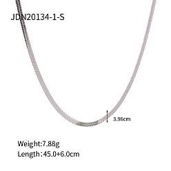 JDN20134-1-S Stainless Steel Snake Bone Layered Necklace for Women, Titanium Steel Pendant Jewelry