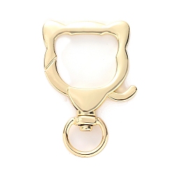 Золотой Поворотные застежки из сплава в форме кошки, золотые, 53x33 мм, отверстие : 13 мм