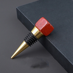 Red Jasper Natural Red Jasper  Red Wine Stoppers, Silicone Bottle Stopper, Cone, 75~85mm