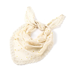 Moccasin Floral Hair Bandanas Tie-back Head Kerchief for Women, Hair Scarves Triangular Head Scarf, Moccasin, 870x370mm