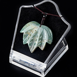 Indian Agate Natural Indian Agate Pendants Necklaces, Leaf, 14.96 inch(38cm)