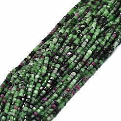 Ruby Natural Ruby in Zoisite Beads Strands, Cube, 2x2x2mm, Hole: 0.6mm, about 173pcs/strand, 15.55''(39.5cm)