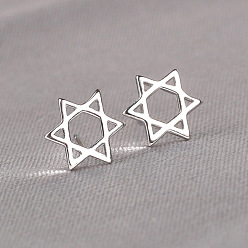 Star Mini 925 Sterling Silver Stud Earrings for Girls, Silver Color Plated, Star, 5mm
