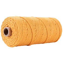 Orange Cotton String Threads for Crafts Knitting Making, Orange, 3mm, about 109.36 Yards(100m)/Roll