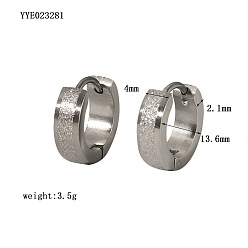 Платина Стильные 304 из нержавеющей стали обруч серьги, платина, 13.6x4x2.1 мм