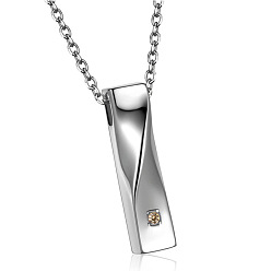 Bisque Detachable Perfume Bottle Pendant Necklaces, Stainless Steel Chain Necklaces, Bisque, 21.65 inch(55cm)