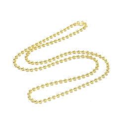 Golden Brass Ball Chains Necklace for Men Women, Long-Lasting Plated, Lead Free & Cadmium Free, Golden, 23.70~23.78 inch(60.2~60.4cm)