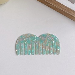 10# blue Anti-Static Wide-Tooth Marble Hair Comb for European and American Acetate Sheets