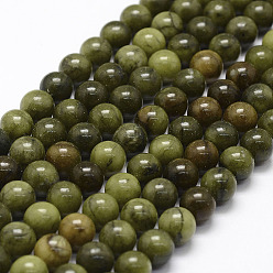 Green Jade Natural Chinese Jade Beads Strands, TaiWan Jade, Round, 8mm, Hole: 1.1mm, about 48pcs/strand, 15.4 inch