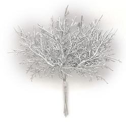 Серебро Пластиковые искусственные листья из инея для украшения свадьбы, Рождества, домашний декор своими руками, серебряные, 150 мм, цвет: 60 mm в диаметре