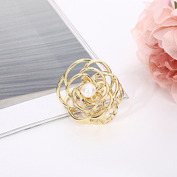golden Sweet and Simple Adult Hair Clip with Hollow Flower Bird's Nest