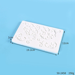 White DIY Silicone Molds, Fondant Molds, Resin Casting Molds, for Chocolate, Candy, UV Resin & Epoxy Resin Craft Making, White, 192x120x8mm