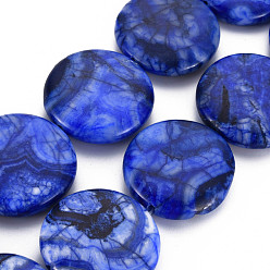 Crazy Agate Natural Crazy Agate Beads Strands, Dyed & Heated, Flat Round, 34~35x7~10mm, Hole: 1.8mm, about 11pcs/strand, 14.96 inch(38cm).