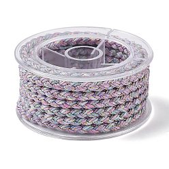 Разноцветный Оплетенный нейлоновый шнур, для изготовления ювелирных изделий, круглые, красочный, 3.8~5 мм, около 2.19 ярдов(2м)~3.28 ярдов(3м)/рулон