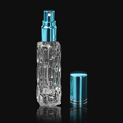 Dark Turquoise Mini Refillable Glass Spray Empty Bottles, with Aluminum Fine Mist Sprayer & Dust Cap, for Perfume, Essential Oil, Dark Turquoise, 2.3x2.3x9.3cm, Capacity: 10ml(0.34fl. oz)