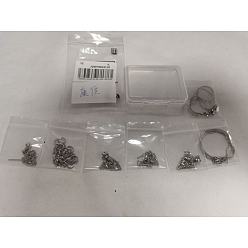 Нержавеющая Сталь Цвет 7 шт. 7 варианты дизайна 304 регулируемые цепочки из нержавеющей стали с застежкой-слайдером, не тускнеет, цвет нержавеющей стали, 17.52~17.91 дюйм (44.5~45 см), 1 шт / стиль