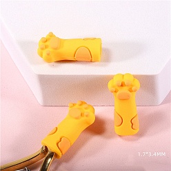 Oro Linda funda protectora para cutículas con estampado de pata de gato de silicona para decoración de uñas, para tijeras y pinzas, oro, 3.4x1.7 cm