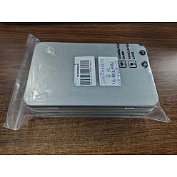 Platinum Olycraft 3PCS Tinplate Flip Box, Rectangle, Platinum, 11x18x1.6cm, 3pcs/box