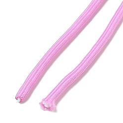 Flamingo Polycotton Braided Cord with Inner Core, Round, for Shoe Lace Cord, Keychain Lanyard, Rope Bracelets Making, Flamingo, 5mm, about 90~100 yards/bundle