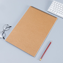 Цвет Древесины Бумага эскиз книга пустой блокнот, с обложкой из крафт-бумаги, прямоугольник с 60-страницей, деревесиные, 38x27x1 см