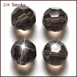 Dark Gray Imitation Austrian Crystal Beads, Grade AAA, Faceted(32 Facets), Round, Dark Gray, 8mm, Hole: 0.9~1.4mm