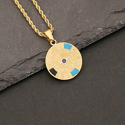 8# Jewelry Personality Eye Pendant Niche Stainless Steel Necklace Simple Clavicle Chain N1120