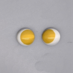 Yellow Glass Doll Crafts Eyes Cabochons, For DIY Doll Toys Making, Half Round, Yellow, 5mm