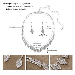 Rhombus Комплект из серег и ожерелий из сплава и страз, украшения для женщин, ромб, 33.5+16 см