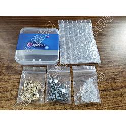 Mixed Color Unicraftale 24Pcs 3 Styles 304 Stainless Steel Stud Earring Settings, with 24Pcs Plastic Ear Nuts, Mixed Color, 17mm
